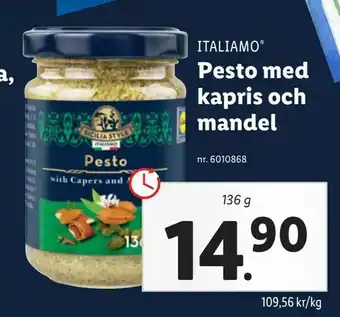 Lidl Pesto med kapris och mandel erbjuda