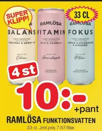 Nya Pulsen Ramlösa funktionsvatten erbjuda