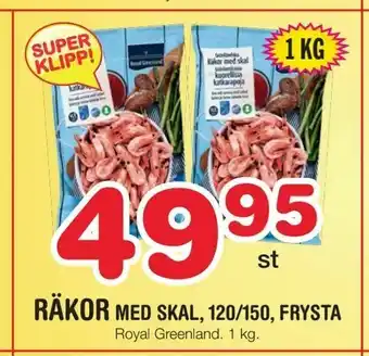 Nya Pulsen Räkor med skal, 120/150, frysta erbjuda