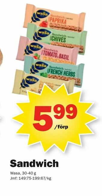 Pekås Sandwich erbjuda