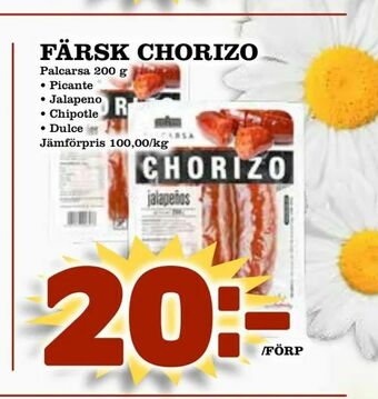 Supergrossen Färsk chorizo erbjuda