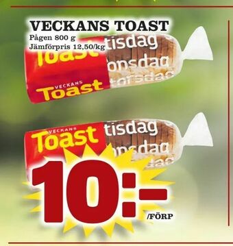 Supergrossen Veckans toast erbjuda