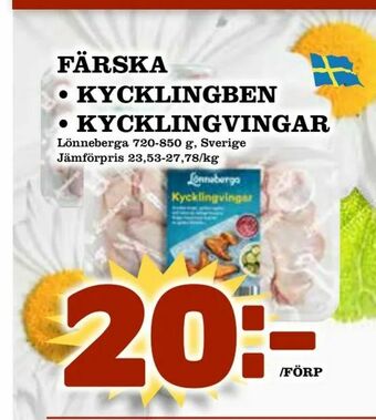 Supergrossen Färska • kycklingben • kycklingvingar erbjuda