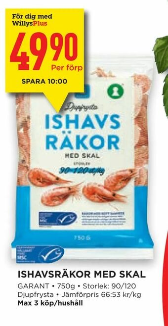 Willys Ishavsräkor med skal erbjuda