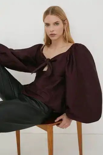 Oasis Rachel stevens taffeta tie front top erbjuda