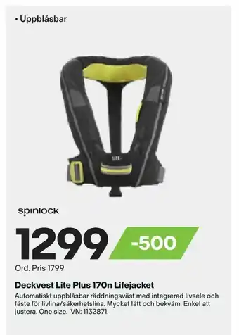 Deckvest Lite Plus 170n Lifejacket