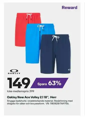 XXL Oakley New Ace Volley 2,1 18'', Herr erbjuda