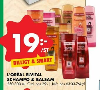 ÖoB L'oréal elvital schampo & balsam erbjuda
