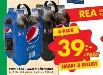 ÖoB Pepsi läsk - max 2 köp/kund erbjuda