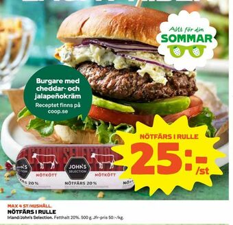 Coop Nötfärs i rulle erbjuda