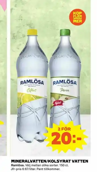 Coop Konsum Mineralvatten/kolsyrat vatten erbjuda