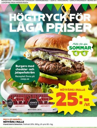 Coop Konsum Nötfärs i rulle erbjuda
