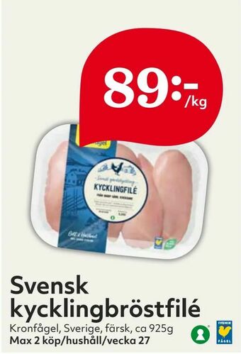 Hemköp Svensk kycklingbröstfilé erbjuda