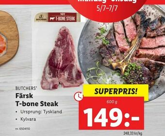 Lidl Färsk T-bone Steak erbjuda