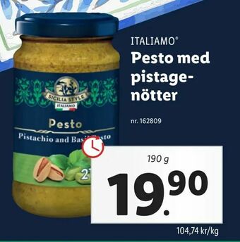 Lidl Pesto med pistagenötter erbjuda