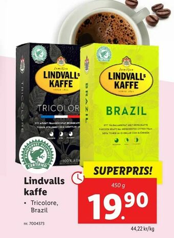 Lidl Lindvalls kaffe erbjuda