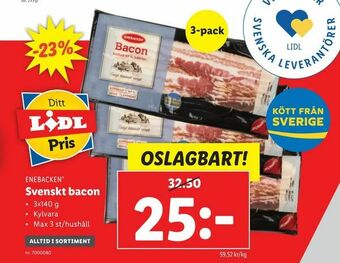 Lidl Svenskt bacon erbjuda