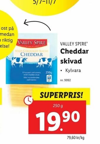 Lidl Cheddar. skivad erbjuda