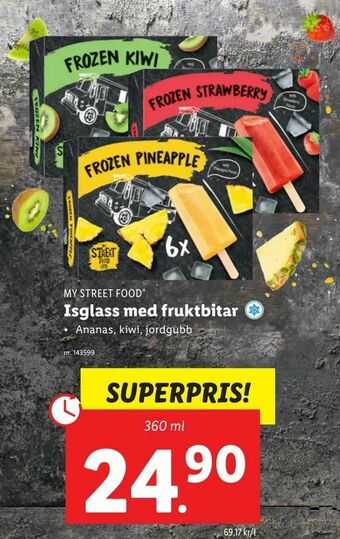 Lidl Isglass med fruktbitar erbjuda