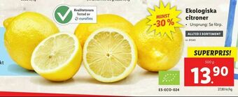 Lidl Ekologiska citroner erbjuda