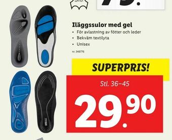 Lidl Iläggssulor med gel erbjuda