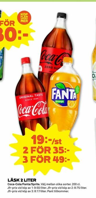 Stora Coop Läsk 2 liter erbjuda