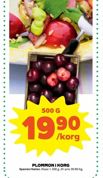 Stora Coop Plommon i korg erbjuda