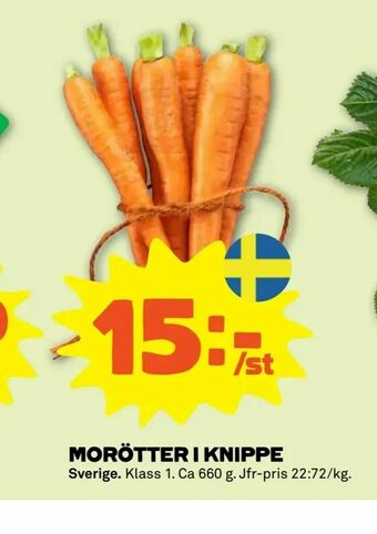 Stora Coop Morötter i knippe erbjuda