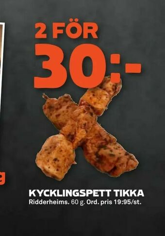Stora Coop Kycklingspett tikka erbjuda