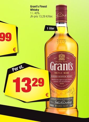 Calle Grant's finest whisky erbjuda