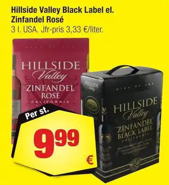 Calle Hillside valley black label el. zinfandel rosé erbjuda