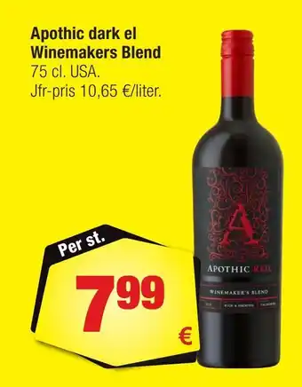 Calle Apothic dark el winemakers blend erbjuda