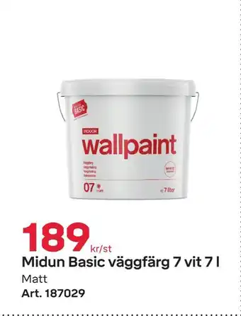 Byggmax Midun basic väggfärg 7 vit 7 l erbjuda