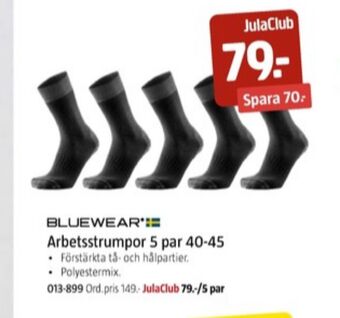 Jula Bluewear strumpor erbjuda