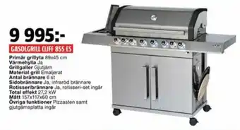 Bauhaus Gasolgrill Cliff 855 ES erbjuda