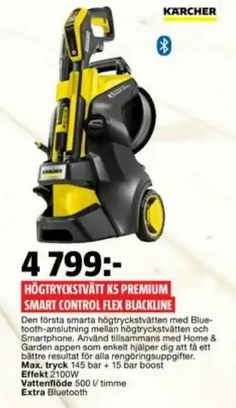 Bauhaus Högtryckstvätt K5 Premium Smart Control Flex Blackline erbjuda