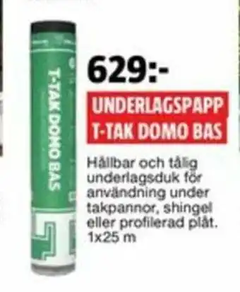 Bauhaus Underlagspapp T-Tak Domo Bas erbjuda