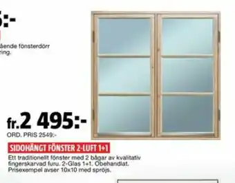 Bauhaus Sidohängt Fönster 2-Luft- 1+1 erbjuda