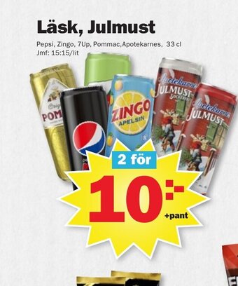 Pekås Läsk, Julmust erbjuda