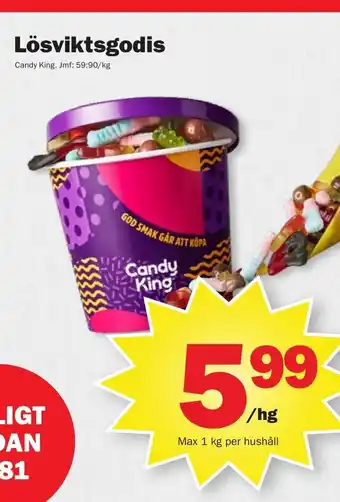 Pekås Lösviktsgodis erbjuda
