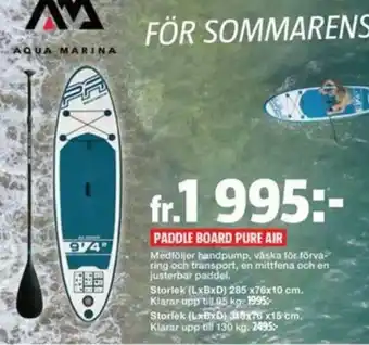 Bauhaus Paddle Board Pure Air erbjuda