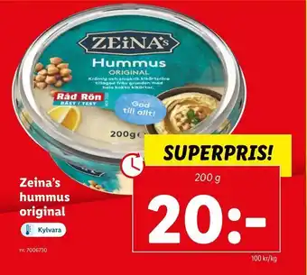 Lidl Zeina's hummus original erbjuda