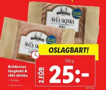 Lidl Brödernas långkokt & rökt skinka erbjuda
