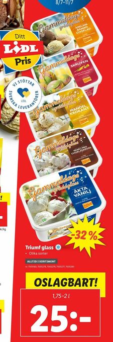 Lidl Triumf glass erbjuda
