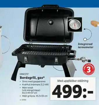Bordsgrill, gas