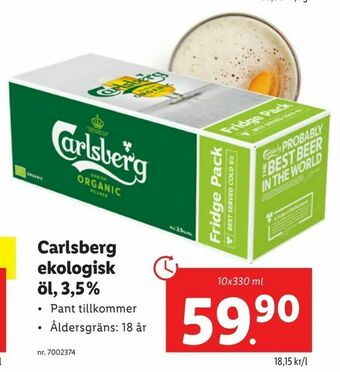 Lidl Carlsberg ekologisk öl, 3,5 % erbjuda