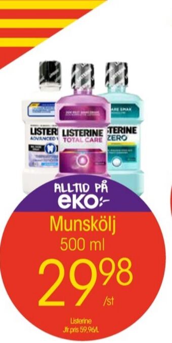 EKO Listerine munskölj erbjuda
