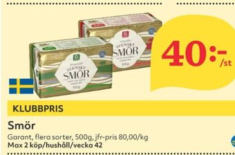 Hemköp Garant smör erbjuda