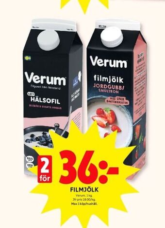 ICA Kvantum Verum filmjölk erbjuda