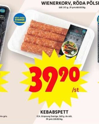 ICA Maxi Ica kebabspett erbjuda